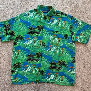 Vintage 80's Rayon tropical Hawaiian shirt. Mens XL